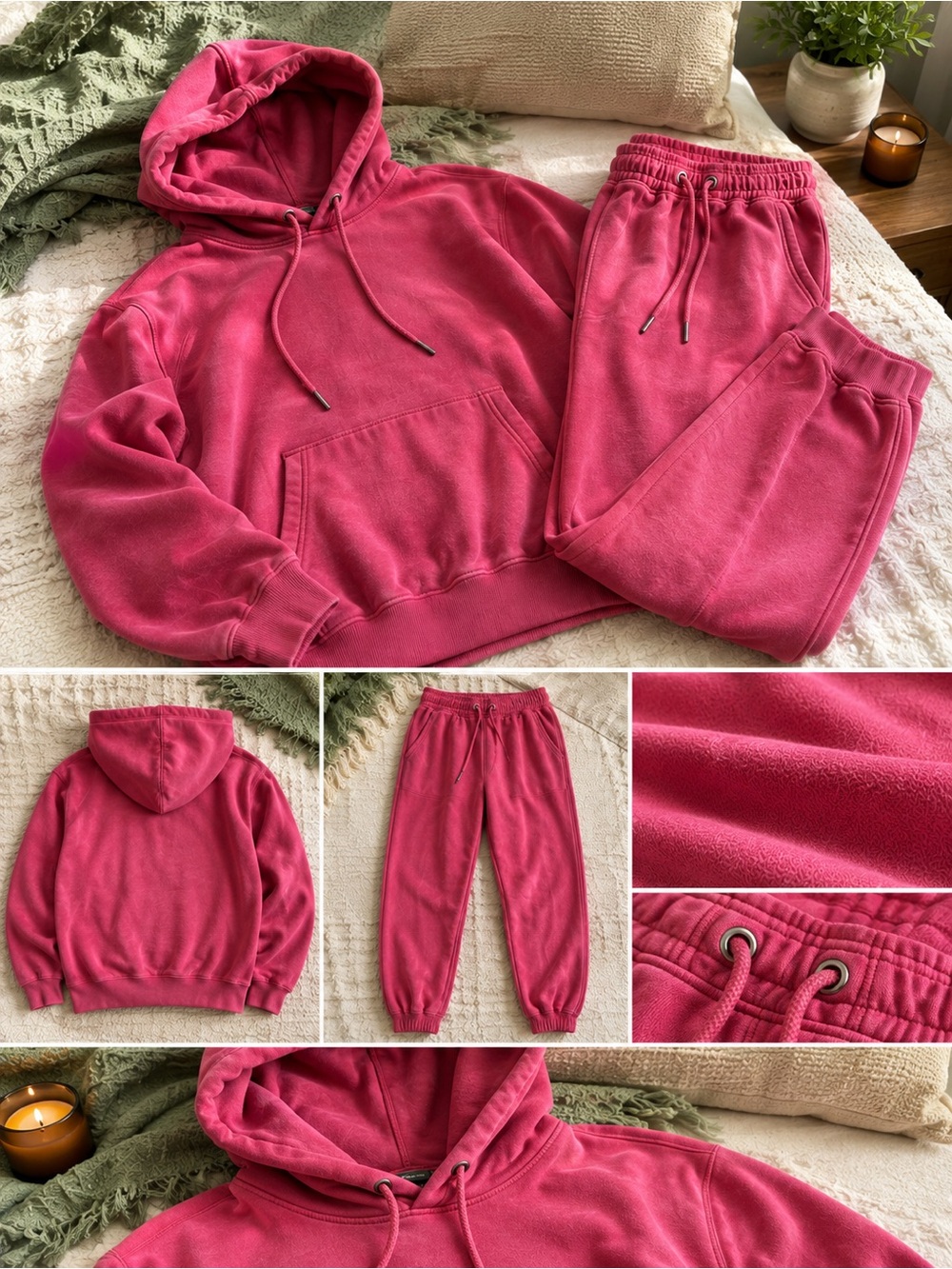 Free people Fleece Hoodie and Jogger Set -  rust red